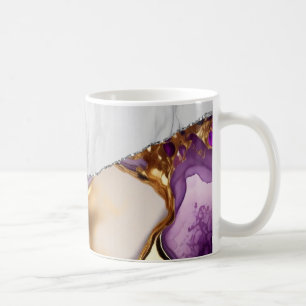 Weiße Marmor vergoldet schwarze Achat Kaffeetasse