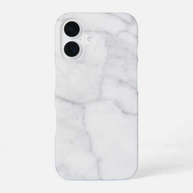 Weiße Marmormuster Boho Chic iPhone 16 Hülle (Rückseite)