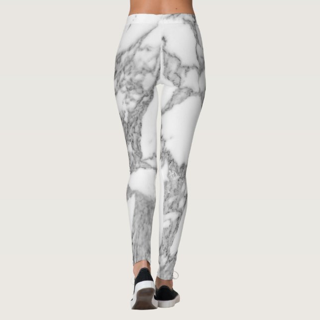 Weiße MarmorsteinLeggings für Leggings (Rückseite)