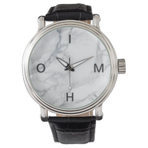 Weiße Marmorstruktur Armbanduhr