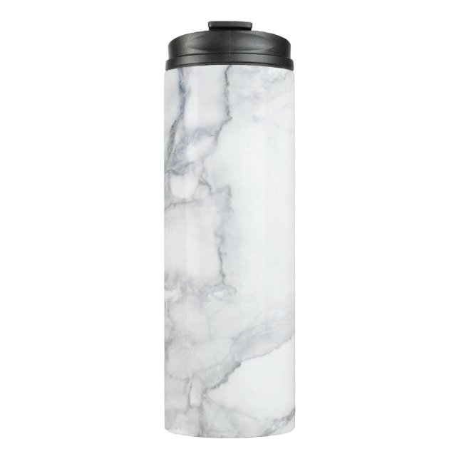 Weiße Marmorstruktur Thermosbecher (Vorderseite)