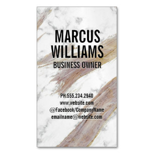 weiße Marmortextur Magnetische Visitenkarte