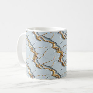 Weiße Marmortextur mit rissigen Goldadern Kaffeetasse