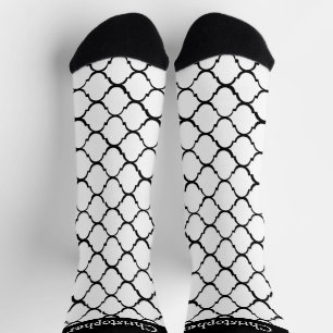 Weiße marokkanische Socken mit Musterdesign