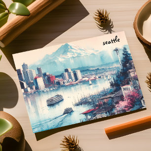 weiße Massenpostkarten aus Seattle Postkarte