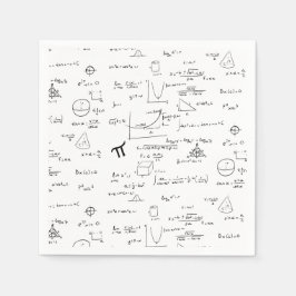 Weiße Mathematik-Gleichungen Grafikformeln als Mus Serviette
