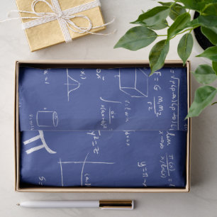 Weiße mathematische Formeln Gleichungen Blau Seidenpapier