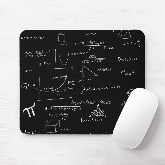 Weiße mathematische Formeln und Gleichungen Dunkel Mousepad (Mit Mouse)