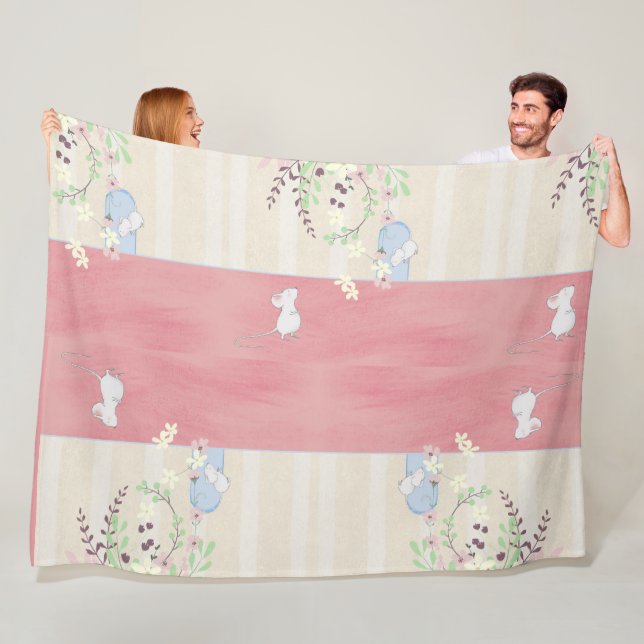 Weiße Mäuse auf Zuhause Fleece Blanket (Beispiel)