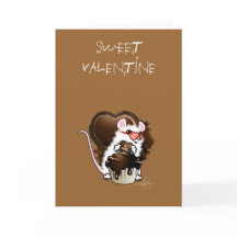 Weiße Mauskunst mit Schokoladenherz