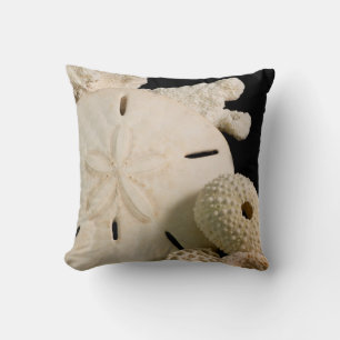 Weiße Meeresmuscheln und Sand-Dollar Kissen