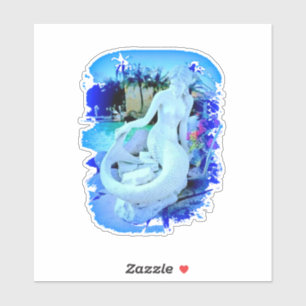 Weiße Meerjungfrau sitzt in Thunder_Cove Aufkleber