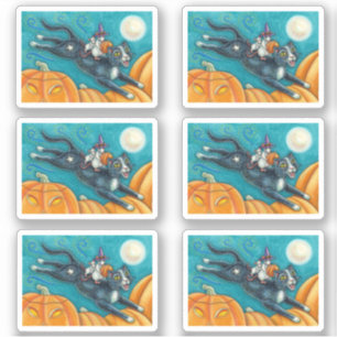 WEISSE MICK & SCHWARZE KATZE AUF HALLOWEEN SCAVENG AUFKLEBER