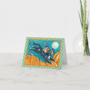 WEISSE MICK & SCHWARZE KATZE AUF HALLOWEEN SCAVENG KARTE