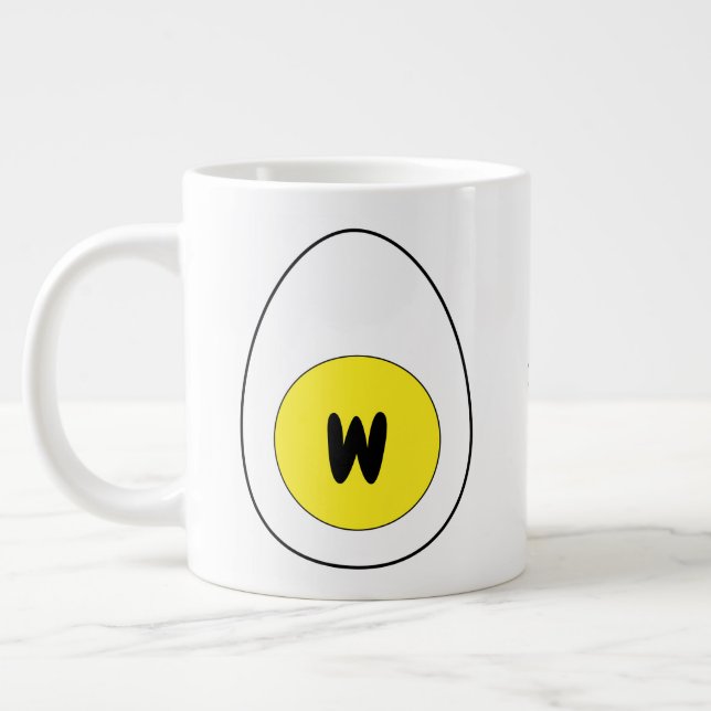 Weiße Mikrowelleneier-Tasse (flüssiger, gebratener Jumbo-Tasse (Links)