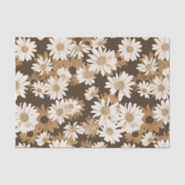 Weiße Milch auf Schokoladenbraun-Blumenmuster Seidenpapier