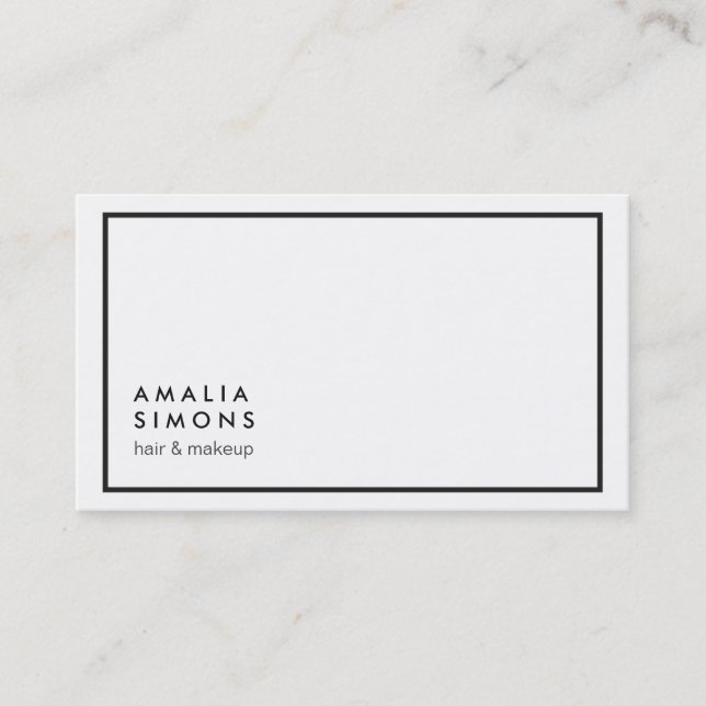 Weiße Minimalistische Geschäfts-Karten Visitenkarte (Vorderseite)