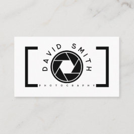 Weiße minimalistische Kamera Fotograf Geschäftskar Visitenkarte