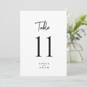 Weiße Minimalistische Tischnummern für Hochzeiten