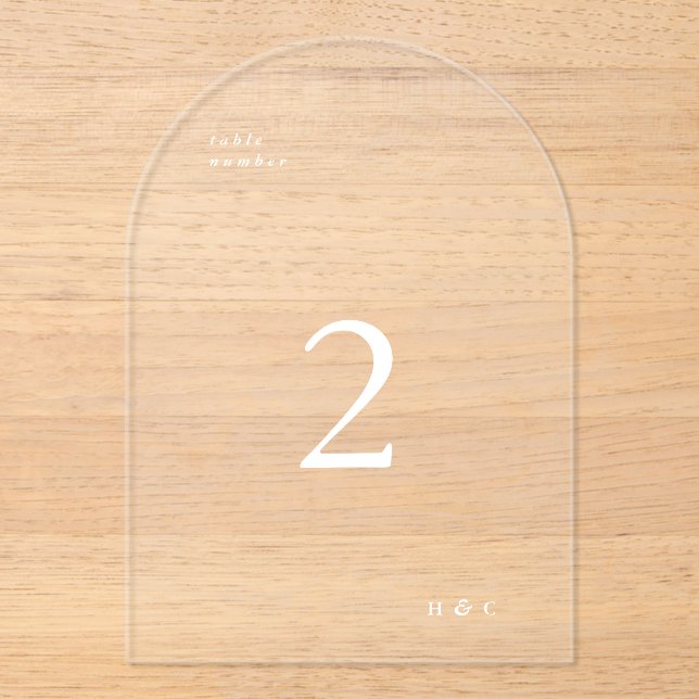 Weiße, moderne Acrylic-Tischnummer Acryleinladungen (Vorderseite)