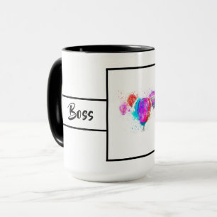 Weiße moderne Boss-Lady-Ballon-Ringer-Tasse 15oz Tasse