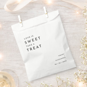 Weiße moderne, fette Hochzeitskunst ist süß Geschenktütchen