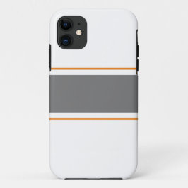 Weiße, moderne graue Orangenstreifen Case-Mate iPhone Hülle