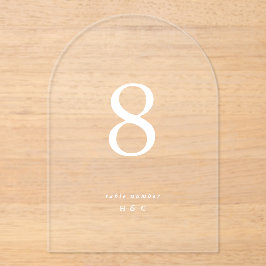 Weiße, moderne Hochzeitsakryllische Tischnummern