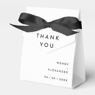 Weiße moderne kühne Hochzeits-Dankeschön-Box Geschenkschachtel