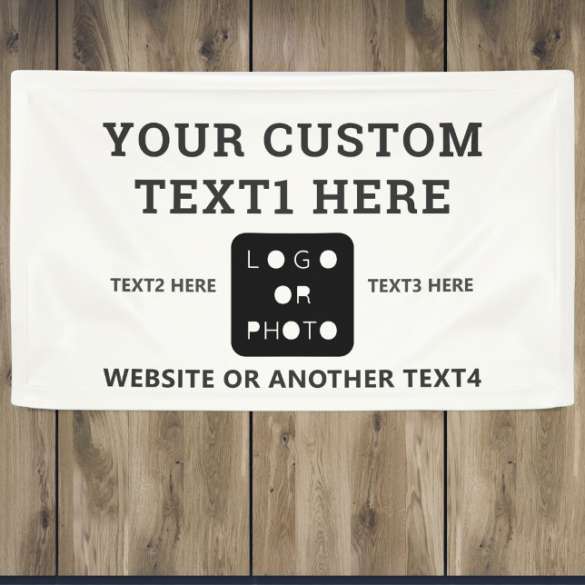 Weiße, moderne Markenbezeichnungen für Fotos mit e Banner (Von Creator hochgeladen)