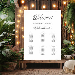 Weiße, moderne Schrift Hochzeitskarte Poster