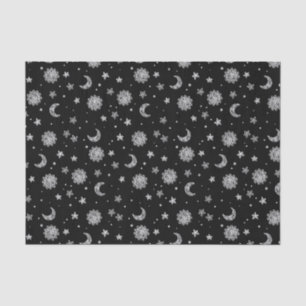 Weiße Monde u. Sterne Seidenpapier