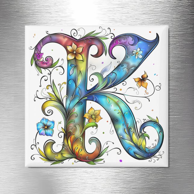 Weiße Monogramm K Magnet (Von Creator hochgeladen)