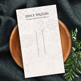 WEISSE MOROKANISCHE TILE-TEXTURE-HAARKLIP-DISPLAY- VISITENKARTE