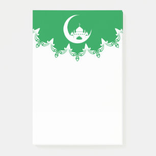 Weiße Moschee im Crescent Moon Ramadan Post-it Klebezettel