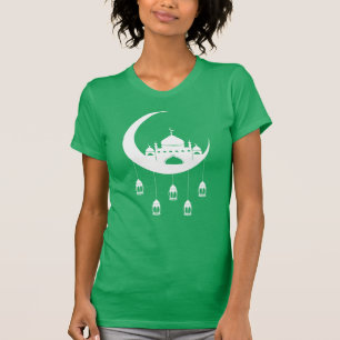 Weiße Moschee in Crescent Moon Fanous Ramadan T-Shirt