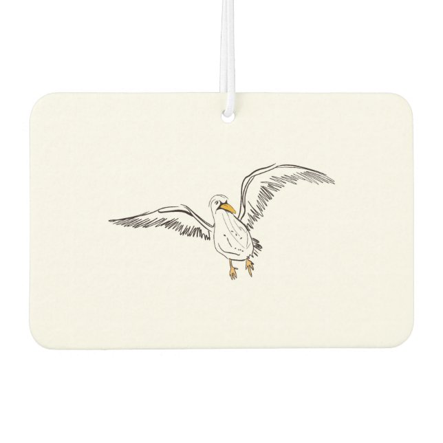 Weiße Möwe Vogel Autolufterfrischer (Vorderseite)