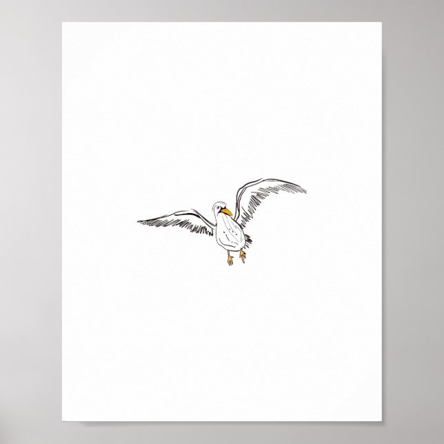 Weiße Möwe Vogel Poster (Vorne)