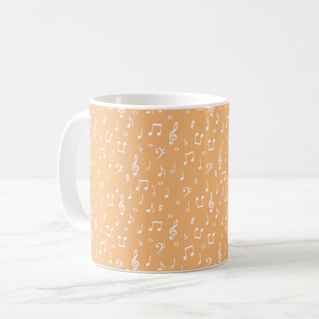 weiße Musik Kaffeetasse (Vorderseite Links)