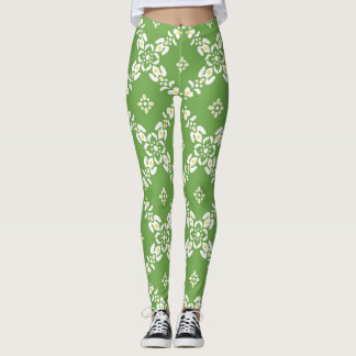 Weiße Muster östlich niedlichen schöne grüne Mädch Leggings