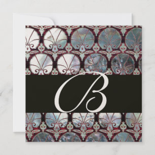 WEISSE MUTTER DES FARL DAMASK CARNAM MONOGRAM EINLADUNG