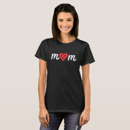 Weiße Mutter Herz Minimalist Liebensdesign T-Shirt