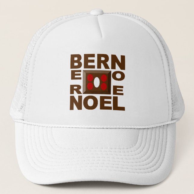Weiße Mütze Trucker Design BERN WEIHNACHTEN (Vorderseite)