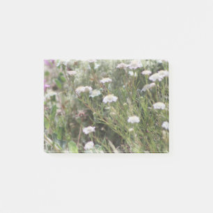 Weiße Nadelkissen-Wildblumen Digitale Aquarellmale Post-it Klebezettel