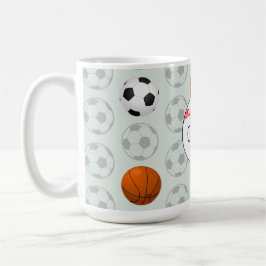 Weiße Namens Jungen Sport Baseball Muster Kinder Kaffeetasse