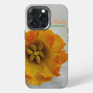 Weiße Narzisse mit orangener Krone Personalisiert iPhone 13 Pro Hülle
