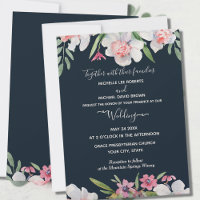 Weiße Narzisse über die Hochzeit von Navy-Floral