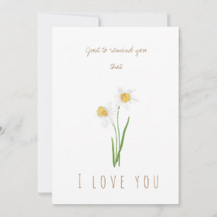 Weiße Narzissen in Aquarellfarbe Blume Grußkarte Einladung