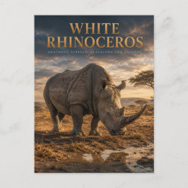 Weiße Nashorn-Savanne-TIERE Postkarte