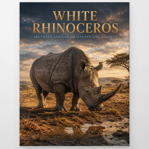 Weiße Nashorn-Savanne-TIERE Postkarte
